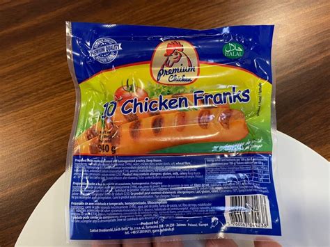 Frozen Chicken Franks 340g Premium Chicken Brand 102kg Box From