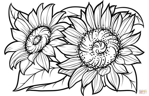 Sunflowers coloring page | Free Printable Coloring Pages