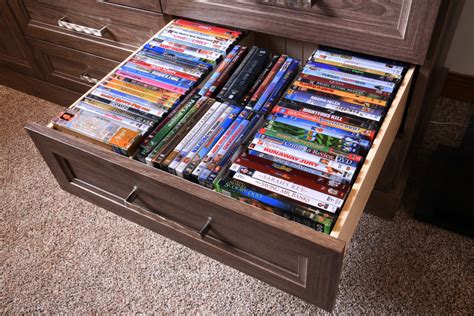 Dvd Storage Drawer Detail Traditional Home Theater Chicago By