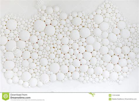 White Soap Bubbles Cosmic Spheres Wallpapers With Molecules Stock