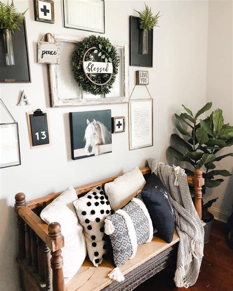 Eclectic gallery wall. | Gallery wall living room, Rustic gallery wall ...