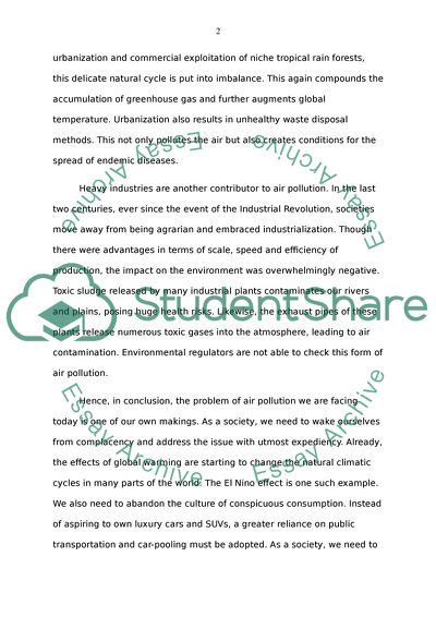 Major Causes Of Air Pollution Essay Example | Topics and ...