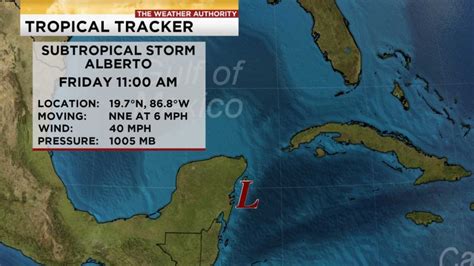 Subtropical Storm Alberto Forms Over Northwestern Caribbean Sea