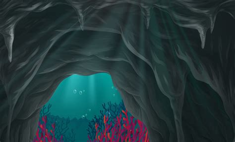 Nature Scene Of Cave Under The Sea 431833 Vector Art At Vecteezy