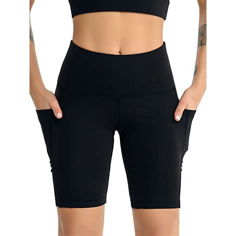 Womens Athletic Bike Shorts With Pockets