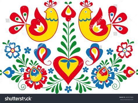 Moravian Folk Ornament Stock Vector Royalty Free 483957889 Shutterstock