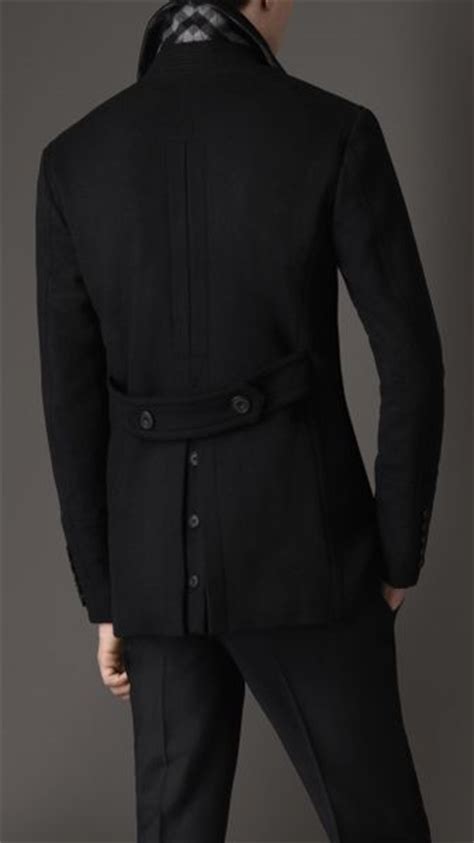 Burberry Virgin Wool Cashmere Pea Coat In Black For Men Lyst