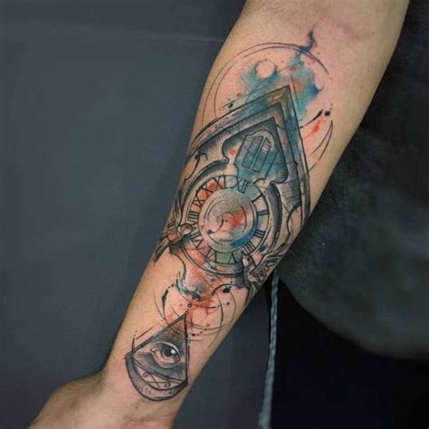 Watercolor Clock Tattoo Best Tattoo Ideas Gallery