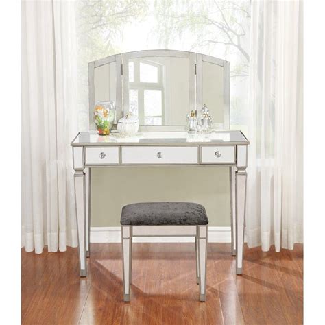 Limited time sale easy return. Quincy Vanity Set with Mirror | Mirrored vanity table ...