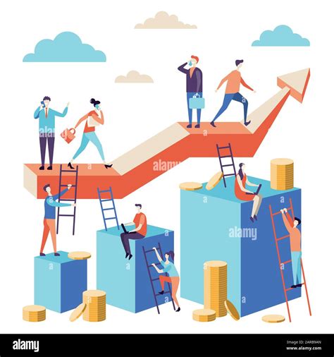 Career Growth To Success Vector Illustration Buisness Concept Stock