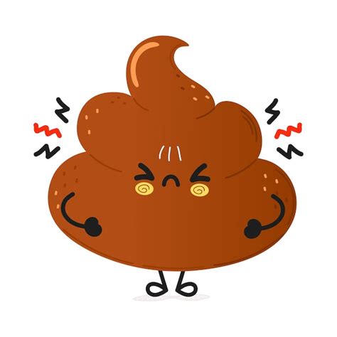 Premium Vector Cute Angry Poop Character
