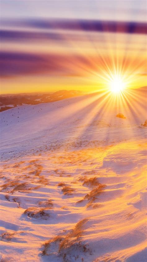Winter Sonnenaufgang Berge Schnee Sonne 2560x1600 Hd