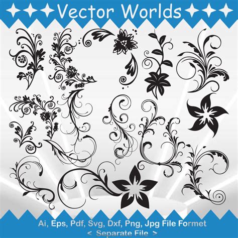 Floral Flourish Svg Vector Design Masterbundles