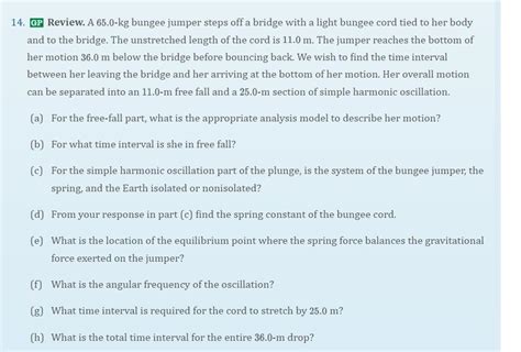 Solved 14 GP Review A 65 0 Kg Bungee Jumper Steps Off A Chegg