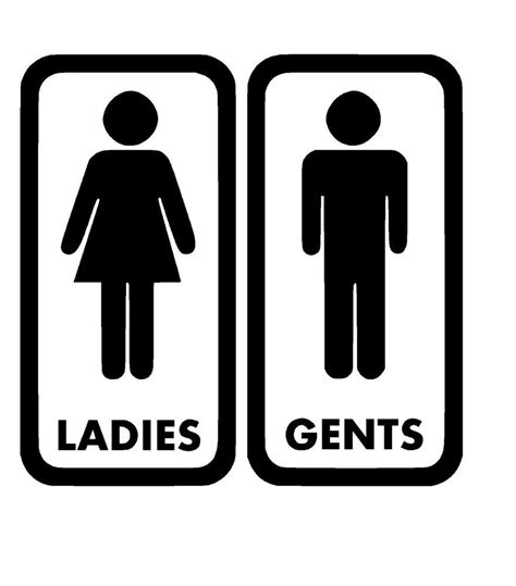 Ladies And Gents Toilet Door Stickers Vinyl Decal Business Personal