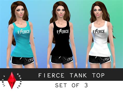 Sims4krampus Fierce Tank Top Set Of 3 Top Sets Tank Tops Outfit Sets
