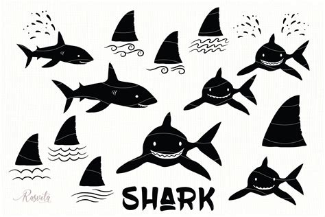 Shark Silhouette Illustration Par Rasveta · Creative Fabrica