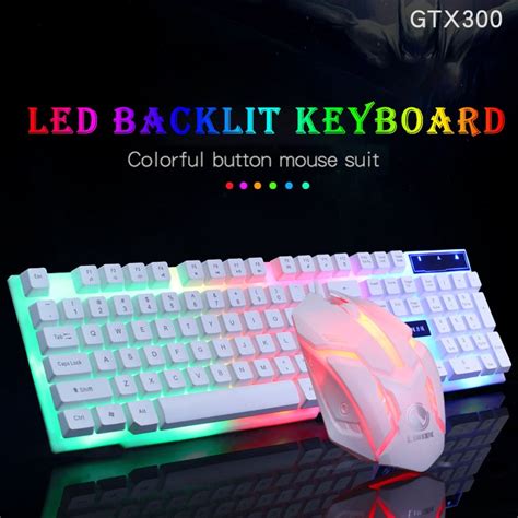 Cod Keyboard Set 104 Keys Rainbow Gaming Usb Wired Keyboard Colorful