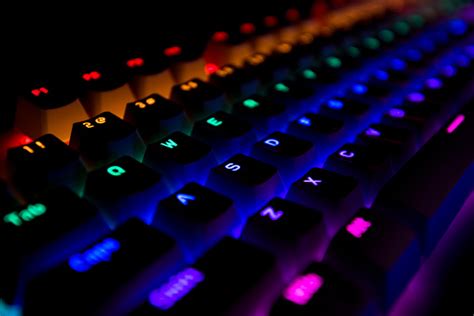 Black Keyboard With Rainbow Led Lights Stock Photo Download Image Now