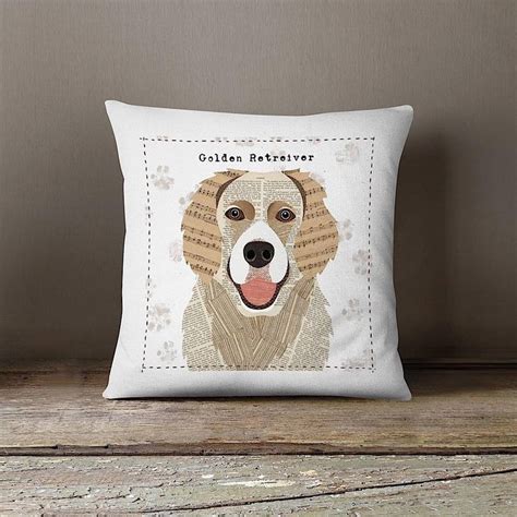 Golden Retriever Personalised Dog Cushion Cover Etsy Dog Cushions