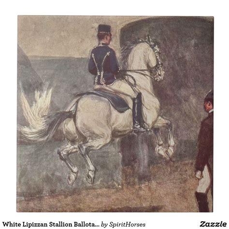 Galloping horse horses horse galloping animals. White Lipizzan Stallion Ballotade Ceramic Tile (With ...