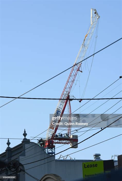 A Bent Crane Sits Above Bridge Road On July 24 2018 In Melbourne