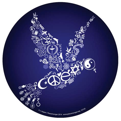 Coexist Peace Dove Interfaith Color Bumper Sticker