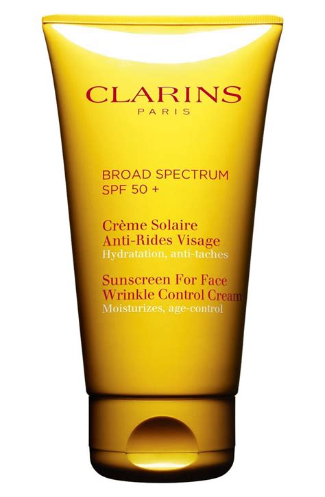View my cart continue shopping. Clarins Sunscreen for Face Wrinkle Control Cream SPF 50 ...