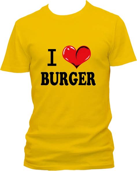 i love burger fun herren t shirt amazon de fashion