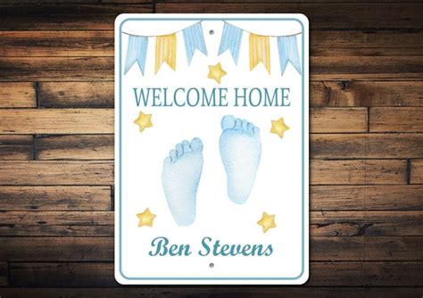 Welcome Home Baby Sign Baby Boys Decor Baby Room Decor Baby Etsy