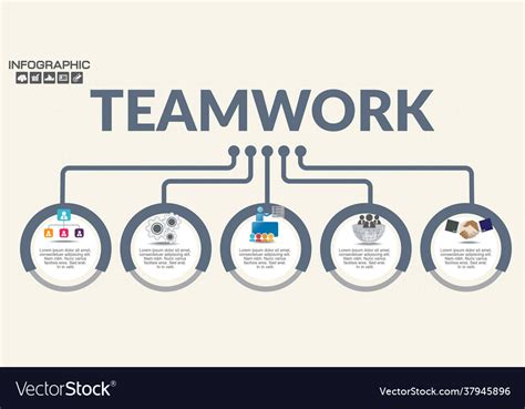 Infographic Teamwork Concept With Icons Can Vector Image