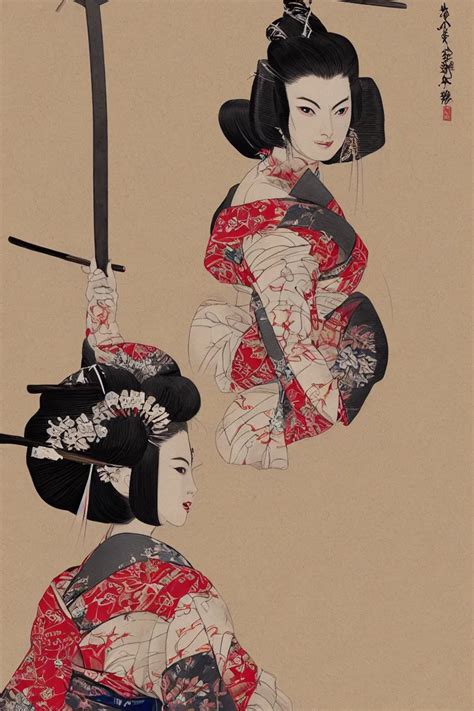 A Beautiful Ultradetailed Samurai Geisha Art Of Margot Stable