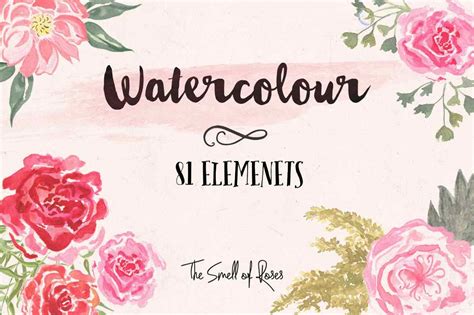 Watercolor watercolour flowers floral spring nature bouquet flowers art flower. Watercolor Flower Brushes - The Smell of Roses - Photoshop ...