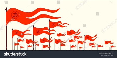 Orange Hindu Flags Vector Illustration Om Stock Vector Royalty Free