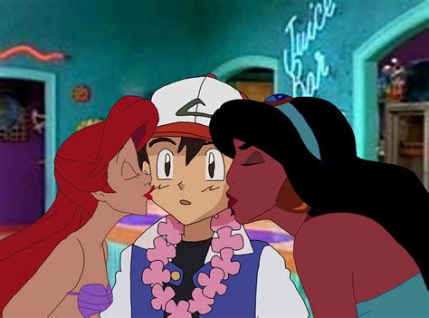 Ariel And Jasmine Kiss Ash By Brerdaniel On Deviantart