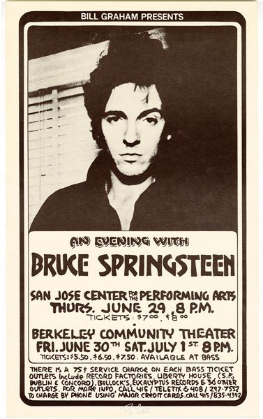 Lot Detail Bruce Springsteen Original Randy Tuten Signed San Jose