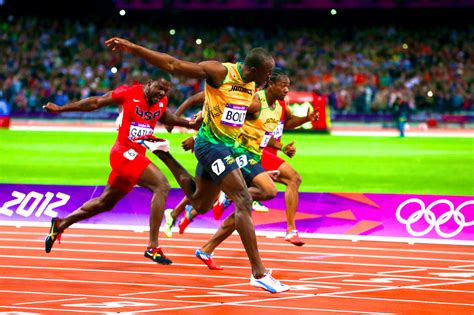 Maybe you would like to learn more about one of these? Usain Bolt Wins Men's 100m Dash in Olympic Record Time | Bleacher Report