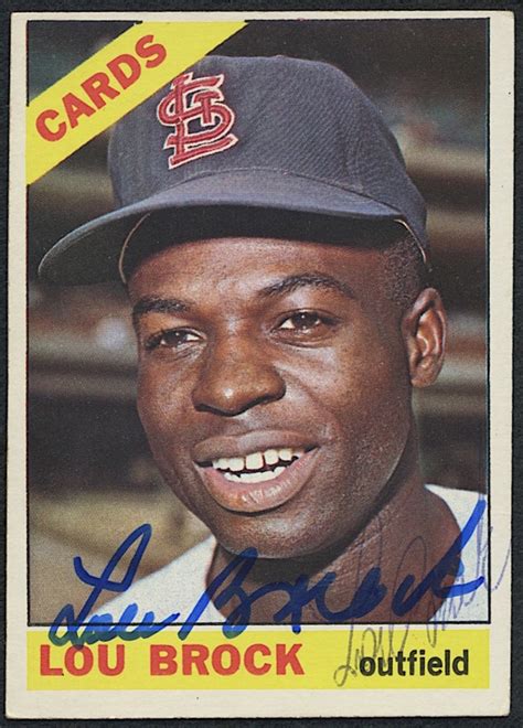 Louis cardinals win three pennants and two world series in the 1960s, has died. Lou Brock Signed 1966 Topps #125 Baseball Card (PA COA) | Pristine Auction