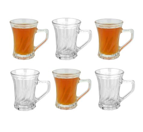 6PCS Turkish Tea Glasses Arabian Tea Coffee Cups Cay Bardagi Cups Clear