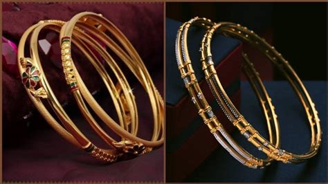 latest light weight daily wear gold bangles design 2020 beautiful and stylish bangles design
