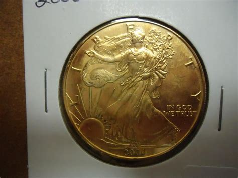 2000 Gold Plated American Silver Eagle Unc