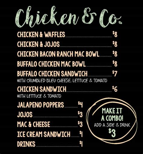 Food Truck Chicken And Co Menu Buehlers Fresh Foods
