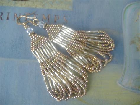 Fringe Chandelier Seed Bead Earrings Handmade Beaded Earrings Etsy