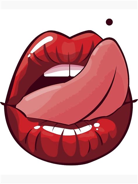 Sexy Lips Lipgloss Tongue Women Kiss Erotic Poster By Edwardsgaia Redbubble