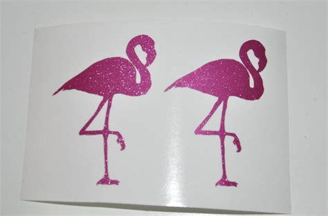 20 Glitter Flamingo Stickers Shiny Flamingo Decal Flamingo Etsy