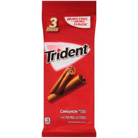 Trident 01152 Gum Cinnamon Sugar Free20x3 Pk