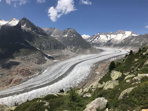 Aletsch Glacier From Riederalp Viewpoint Switzerland July 18