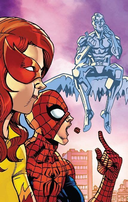 Firestar Spiderman And Iceman From Comic Iceman Vol 4 3 Art By Nathan Stockman And Federico