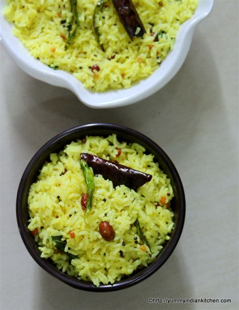 Lemon Rice Recipe South Indian Chitrannam Yummy Indian Kitchen