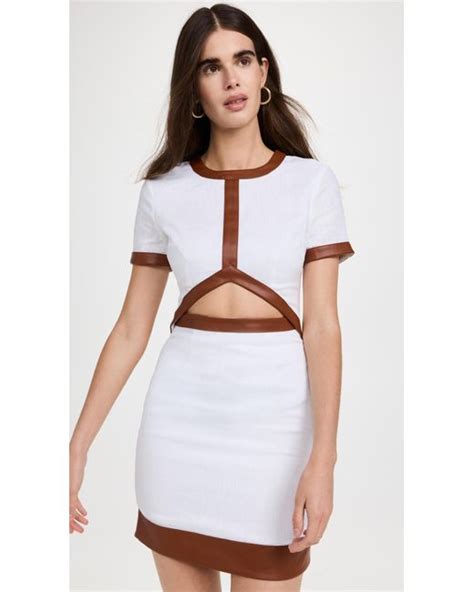 Staud Linen Mini Perla Dress In White Lyst